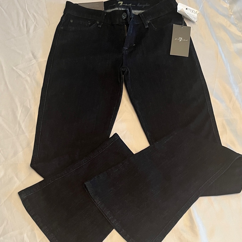 7 For All Mankind Black Wide Leg Jeans